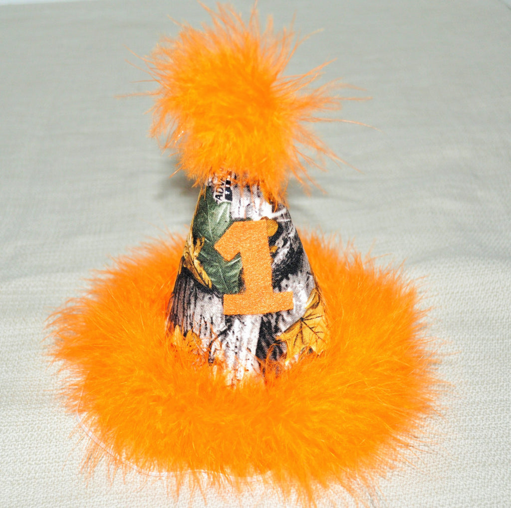 baby/toddler camo party hat, hunting birthday, 1st 2nd 3rd birthday, camoflauge birthday party hat