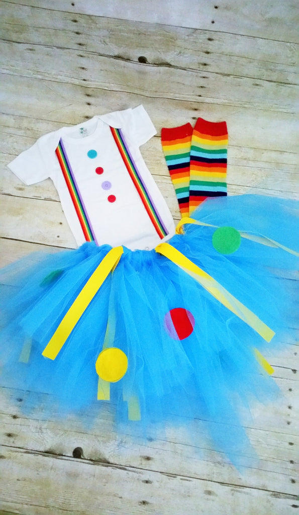 Girl first birthday outfit, Clown Outfit, circus cake smash, tutu,clown costume,clown Cake Smash,Halloween clown costume, rainbow legwarmers