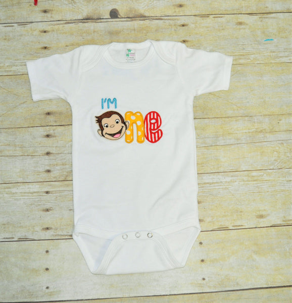 Curious George boys Birthday bodysuit, Curious George birthday shirt, 1st 2nd 3rd 4th 5th birthday, cake smash, I'm one birthday shirt