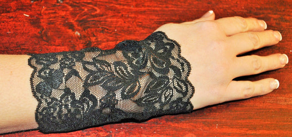 Stretchy Lace Wrist Cuff/bracelet Fashion accessory. Women Teens Tattoo Cover Up Cuff Pick your color choice