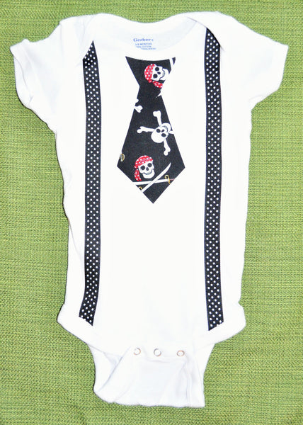 skull and crossbones birthday shirt, pirate cake smash, skull and crossbones tie, pirate tie, pirate bodysuit