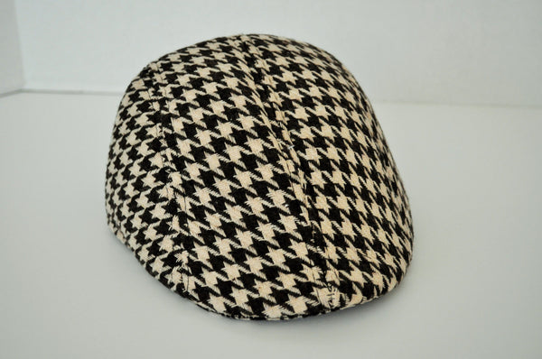 Rylo brown and cream hounds-tooth or Grey and black checkered newspaper boy ages 1-6. golf hat. stylish hat childs hat