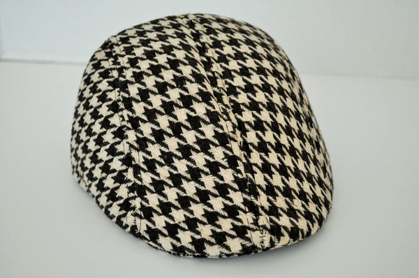 Rylo brown and cream hounds-tooth or Grey and black checkered newspaper boy ages 1-6. golf hat. stylish hat childs hat