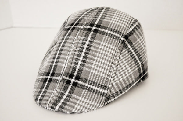 Rylo brown and cream hounds-tooth or Grey and black checkered newspaper boy ages 1-6. golf hat. stylish hat childs hat