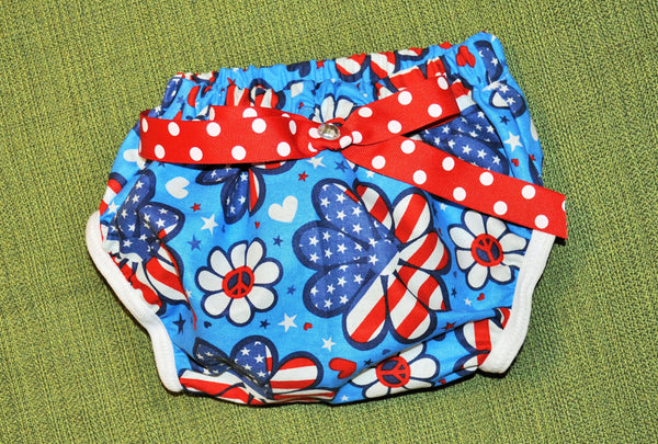 Baby Girl Cake smash Red white and Blue Bloomer/diaper cover with matching bodysuit Fourth of July, Memorial Day, Patriotic, Birthday