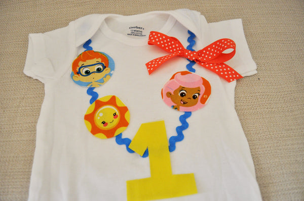 Rylo Bubble Guppies shirt, Bubble Guppies birthday bodysuit, Bubble Guppies necklace, 1st 2nd 3rd 4th 5th 6th il Molly Deema Nonny Oona Goby