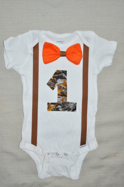 Camo boys Birthday bodysuit, hunting birthday shirt, 1st 2nd 3rd 4th 5th 6th birthday, cake smash