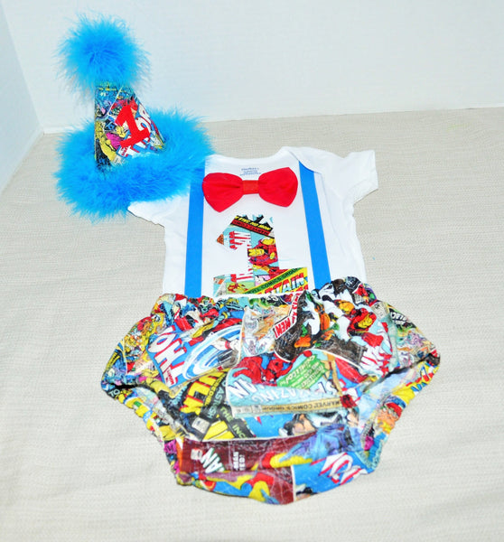 superhero cake smash outfit with party hat, Super Hero cake smash boys birthday, Spiderman, iron man, captain america, avengers