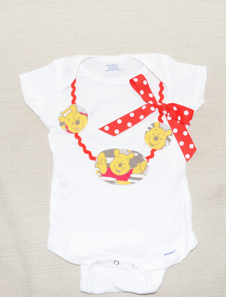 Girl Winnie the Pooh shirt, Pooh Bear birthday bodysuit, Winnie the Pooh necklace, 1st 2nd 3rd 4th 5th 6th, Winnie the Pooh outfit,