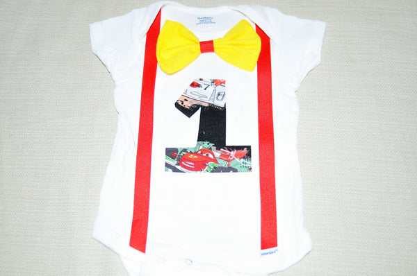 Cars Cake smash outfit, First Birthday Outfit, Cars Birthday Shirt, Cars Birthday Shirt, 1st, 2nd 3rd Birthday outfit, bow tie