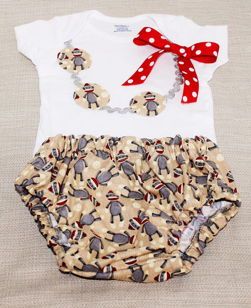 Baby Girl/Toddler Sock Monkey cake smash outfit with party hat, Sock monkey outfit, Girls cake smash outfit, Sock Monkey banner