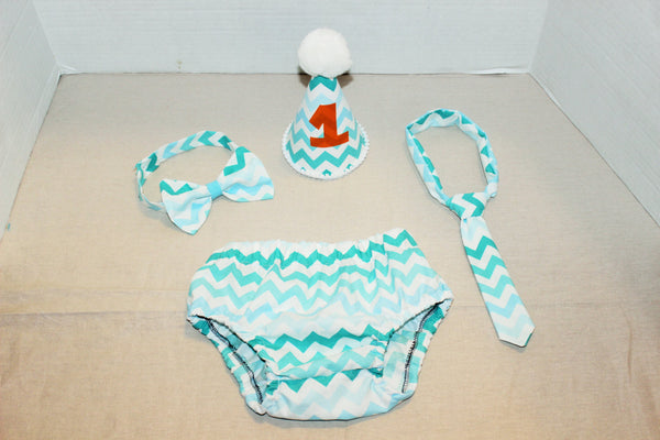 blue chevron cake smash outfit, teal chevron cake smash boys birthday, chevron bow tie, boys first birthday outfit, you pick tie or bowtie