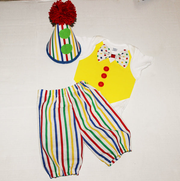 Baby/Toddler Birthday outfit, Clown Birthday Outfit, circus cake smash, clown pants, clown costume, clown Cake Smash.Halloween clown costume