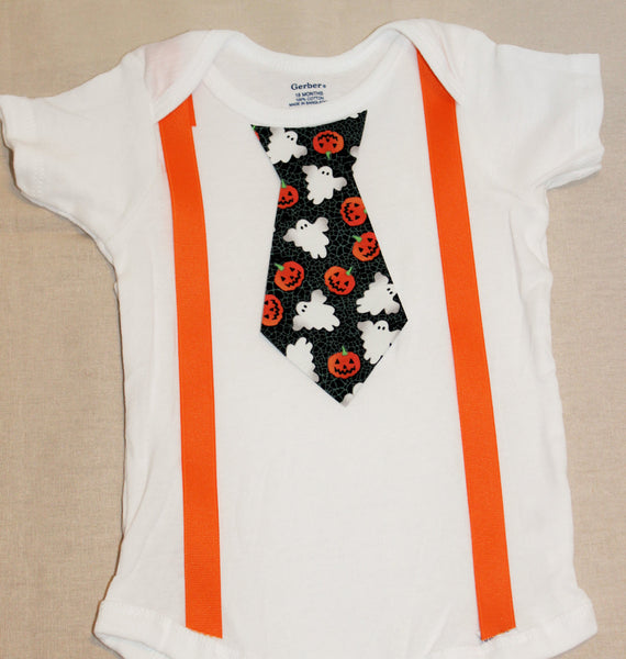 Baby Boy/Toddler Halloween shirt, pumpkin hat, cake smash, halloween outfit, halloween tie, pumpkin tie, ghost tie