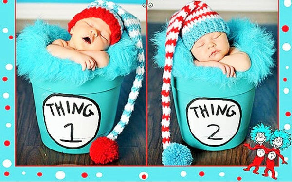 Thing 1 Thing 2 hats,Twins photo Prop Dr Seuss hats, Twins cake smash, twins birthday hats, Dr Seuss newborn photo prop, dr seuss photo prop