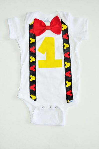 Mickey Mouse Birthday bodysuit, Mickey mouse birthday shirt, Mickey cake smash, Mickey Mouse Birthday outfit first, 1st, 2nd, 3rd, 4th, 5th