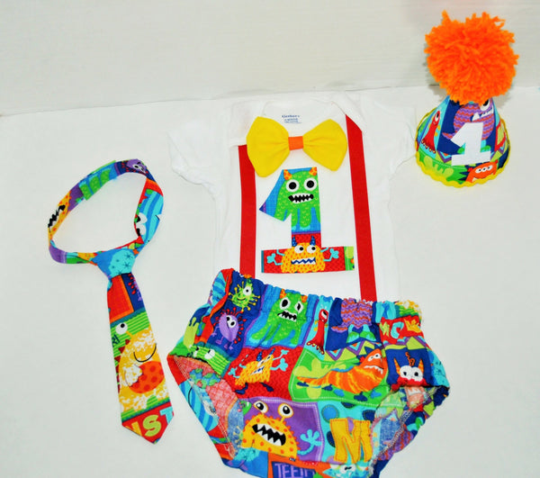 Monster cake smash outfit with party hat, Monster birthday, 1st 2nd 3rd  birthday, Monsters Shirt, Monster smash cake, 1st birthday outfit