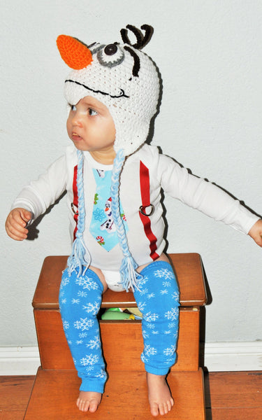 baby/toddler olaf set, olaf hat, snowflake leg warmers, Olaf bodysuit/shirt olaf photo prop, olaf cake smash, olaf outfit