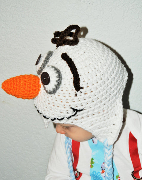 olaf hat, olaf crochet hat, snowman  hat, newborn photography prop, frozen hat, olaf beanie, frozen beanie