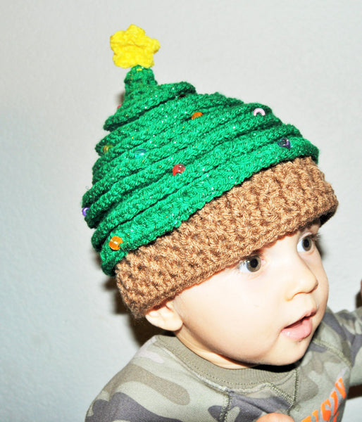 christmas tree hat, christmas party hat, christmas tree beanie, christmas photo prop, newborn photo prop,, cute beanie, tree beanie,