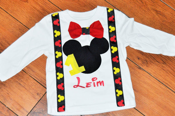 Personalized Mickey Mouse Birthday bodysuit, Mickey mouse birthday shirt, Mickey cake smash, Mickey Mouse Birthday outfit, 1st, 2nd, 3rd