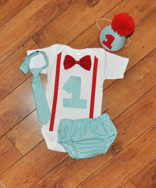 Baby Boy/Toddler Cake smash outfit, Boy Birthday Outfit blue gingham, picnic birthday, boy cake smash 1st 2nd 3rd  birthday