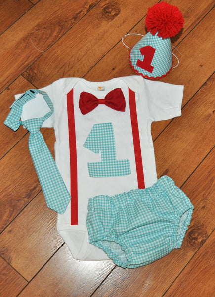 Baby Boy/Toddler Cake smash outfit, Boy Birthday Outfit blue gingham, picnic birthday, boy cake smash 1st 2nd 3rd  birthday