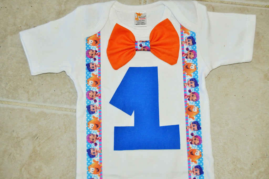 Bubble guppies 2025 first birthday outfit