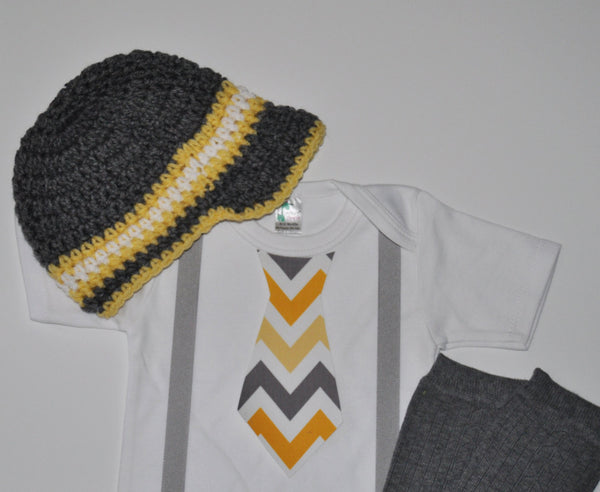 yellow and gray chevron cake smash, newspaper boy hat,  birthday outfit, smash cake outfit, legwarmers