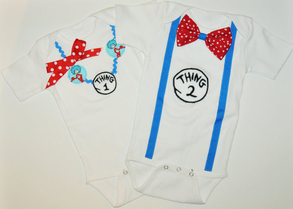 Thing 1 Thing 2 boy girl twins shirts Dr Seuss, Twins cake smash, boy/girl twins birthday outfit,  twins Dr Seuss cake smash, first birthday