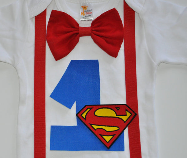 Superman Birthday bodysuit, superman birthday shirt, superman cake smash, superman Birthday outfit, boy birthday shirt, superman smash cake