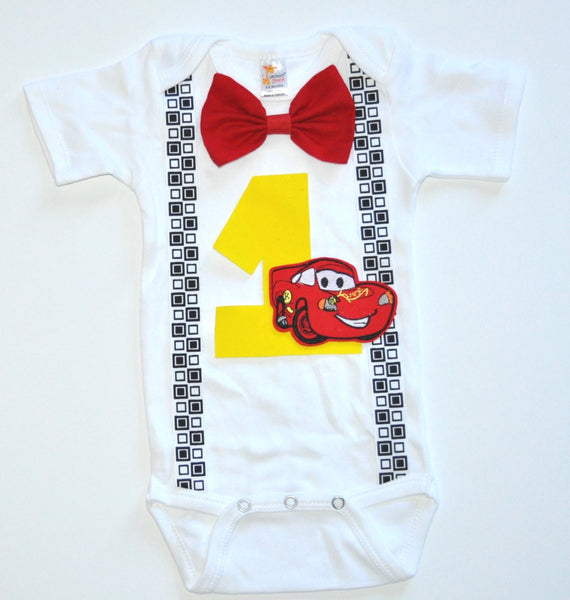 Cars Birthday bodysuit, cars birthday shirt, lightning mcqueen cake smash, boy birthday shirt, cars smash cake, first birthday shirt