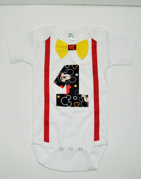 Mickey cake smash outfit, Mickey Mouse birthday outfit, 1st 2nd 3rd  birthday, Boys cake smash outfit, Mickey Banner