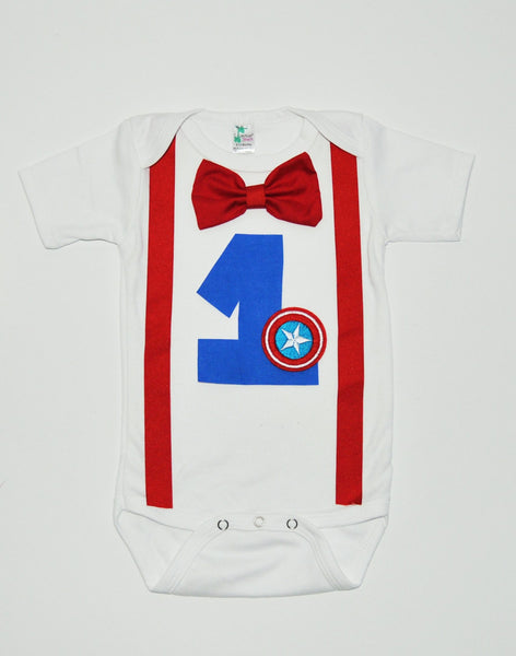 Captain America Birthday bodysuit, Captain America birthday shirt, Avengers cake smash, Avengers Birthday outfit, boy birthday shirt