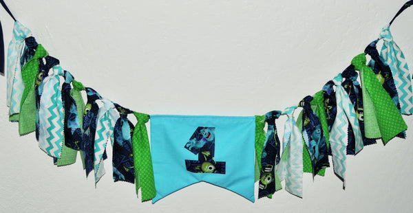 Baby's First Birthday/ High Chair Banner/ One Banner/ Birthday Banner/ Baby Banner/Monsters Inc High Chair Banner/ First Birthday Photo Prop