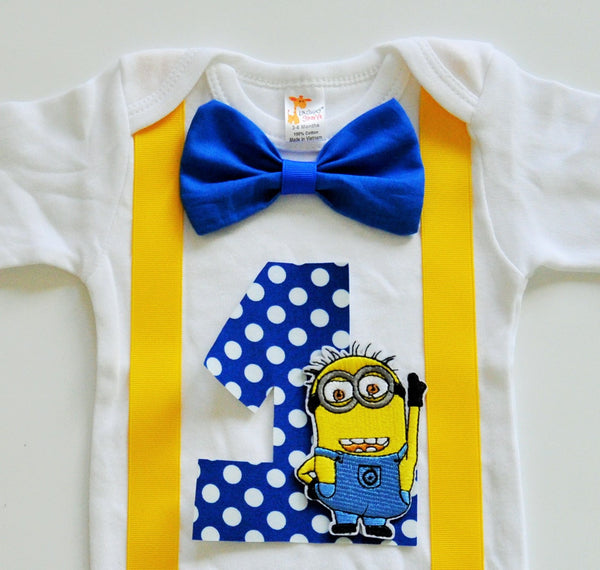 Minions birthday shirt, Minions birthday bodysuit, Despicable me shirt, st 2nd 3rd 4th 5th  Birthday, minions cake smash, minions photo prop