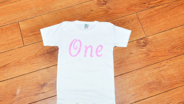 light pink glitter one shirt, glitter one bodysuit, glitter birthday shirt, 1st 2nd 3rd birthday outfit, vintage cake smash, glitter one