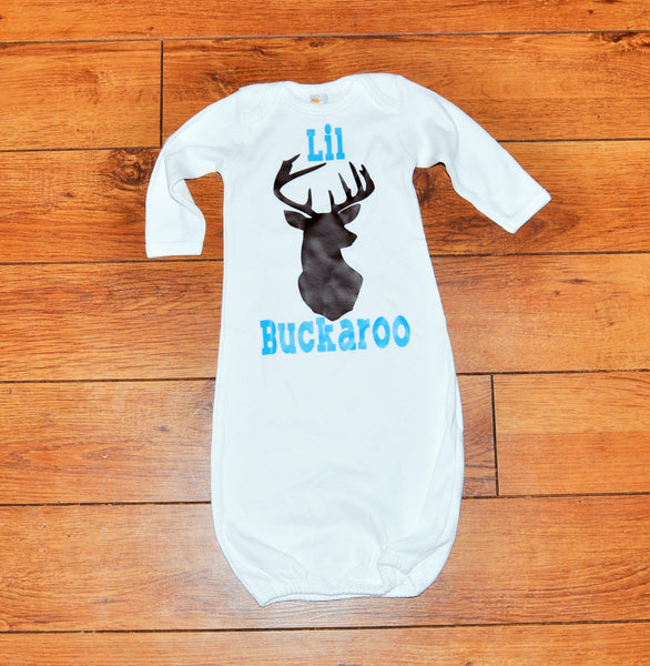 boy buck gown, Lil buckaroo gown, country bring home baby outfit, boy gown, baby shower gift, bringing home baby oufit, country baby set