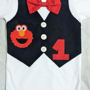 elmo birthday vest, elmo birthday bodysuit, elmo shirt, 1st 2nd 3rd 4th 5th  Birthday, elmo cake smash, elmo photo prop