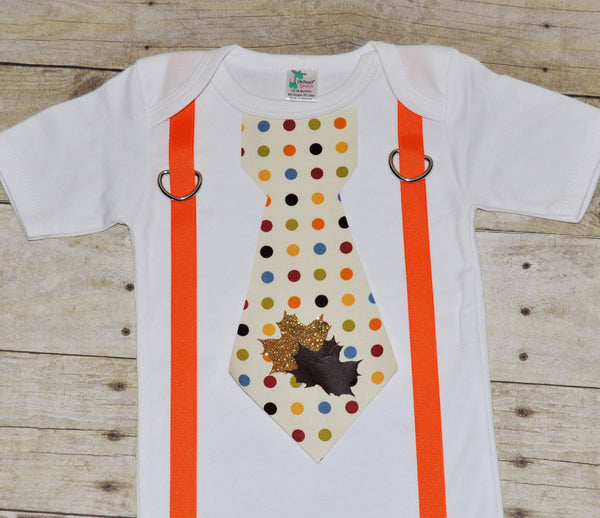 Thanksgiving baby shirt, Thanksgiving bodysuit with tie and suspenders, Harvest baby bodysuit, toddler thanksgiving,  Holiday outfit