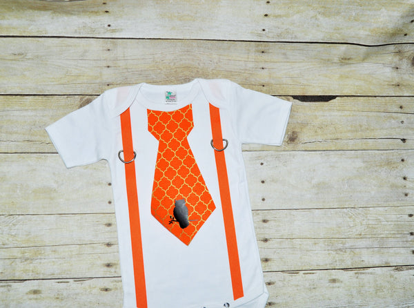 Halloween bodysuit with suspenders and tie, first halloween, Halloween bodysuit, halloween outfit. halloween photo prop, halloween shirt