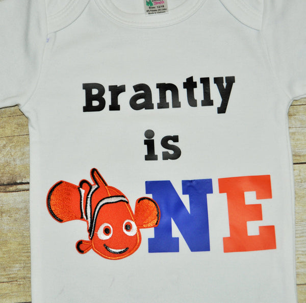 Nemo birthday shirt, Nemo birthday bodysuit, Nemo cake smash, Personalized nemo birthday bodysuit, fish birthday shirt, fish cake smash