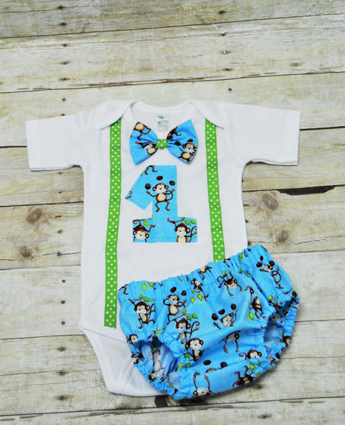 blue monkey birthday outfit, blue monkey cake smash,monley bodysuit,monkey birthday hat, 1st birthday outfit, 1st 2nd 3rd birthday