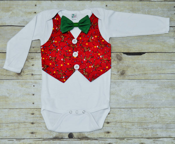 christmas lights shirt, red christmas vest, christmas vest, christmas bodysuit, lights baby vest, holiday vest, first christmas, shirt