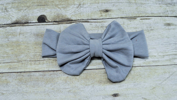 gray big bow headband, Baby Head Wrap, Infant big bow headband, Toddler Headband, new baby headband, vintage bow headband, bow headband