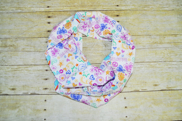 Baby/Toddler best friends infinity scarf, soft baby scarf, trendy baby scarf, peace sign infinity baby scarf,infinity scarf,