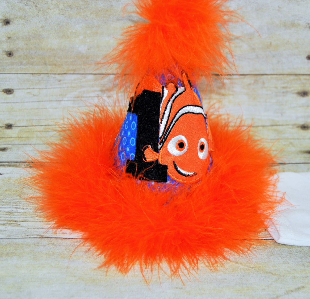 Finding Nemo party hat ,Nemo birthday hat, nemo cake smash, 1st birthday hat, nemo smash cake, you pick number