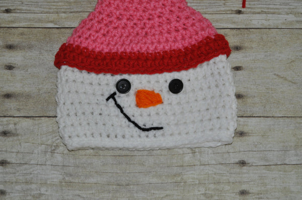 crochet snowman hat, snowman photo prop, newborn photo prop, snowman hat  photo prop, christmas photo prop