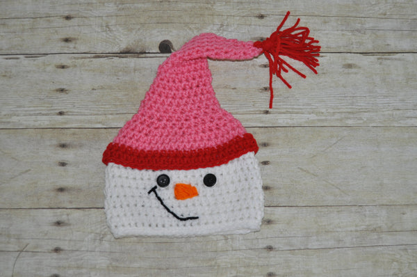 crochet snowman hat, snowman photo prop, newborn photo prop, snowman hat  photo prop, christmas photo prop