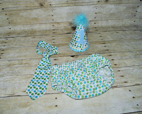 polka dot cake smash outfit, blue and green dots birthday outfit, 1st 2nd 3rd birthday, Boys cake smash outfit, baby blue